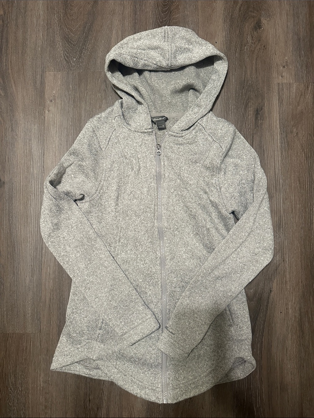 Eddie Bauer Women's Heather Gray Hooded Zip-Up Jacket XS